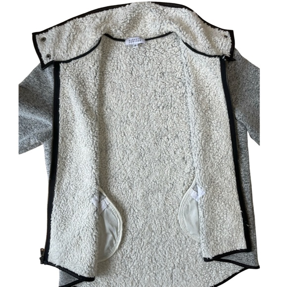 Barneys New York Gray Knit Fleece 3/4 Sleeve Oversized Jacket - Size 4 - Picture 4 of 9